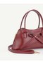 Burgundy Shk335 Women's Hand, Arm and Shoulder Bag with Bow Detail and Zipper and Long Strap - 4