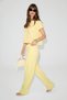 Kloe Women's Soft and Flexible Fabric Round Neck Low Sleeve Tube Leggings Yellow Top and Bottom Set - 2