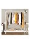 Clothes Organizer And Metal Stand White 110x40x150cm - 2