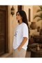 Unisex White Oversize Trust Written Arabic Calligraphy Printed T-Shirt Cotton Casual Streetwear - 2