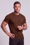 Men's Slim Fit Crew Neck Short Sleeve Cotton T-Shirt Brown - 6