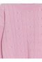 Alita City Pink Oval Collar Girls' Knitwear Sweater with a Difference in Color - 3