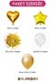 Gold Foil Balloon Bunch Heart Balloon Star Balloon Chrome Gold Transparent - 2