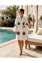 Women's 100% Cotton Muslin Eyelet Patterned Bathrobe – Belted Standard Size Beach Robe, Kimono, and Spa Robe - 5
