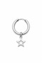 Unisex Silver Color Steel Dangle Star Figured Hoop Earrings 1 Piece - 3