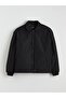 Xside Black Comfortable Fit Shirt Collar Men's Coat - 6
