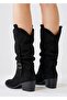Western Women's Thick Heeled Summer Boots with Bellows - 5