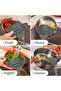 Clip-on cookware drain cover 2-piece set, silicone, suitable for pasta and vegetables, gray. - 3