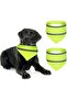 2-piece triangular dog headband with reflective safety strips and fluorescent green trim