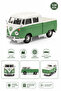 1:24 Volkswagen Type 2 (T1) Double Cab Pickup Diecast Metal Model Car