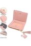 Women's small faux leather zipper wallet pink stylish gift. - 4