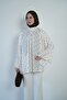 Women's Polka Dot Spanish Sleeve Draped Hijab Shirt - 6