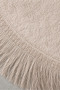 Mink Embroidered Non-Slip Leather Based Oval Bath Mat with Tassels Washable Bathroom Set Simela - 5