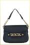 Lia Women's Hand and Shoulder Bag with Chain Buckle Accessories - Black