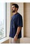 Unisex Oversize T-Shirt with Minimal Pattern Print, Cotton Crew Neck, Loose Fit T-Shirt - 3