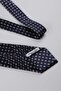 Navy Blue Small Pattern Italian Silk Pleated Tie Est236 - 6