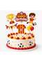 Yellow Red Football Cake Toothpick Set of 6 Happy Birthday Boy Birthday Cake Decoration