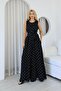 Polka Dot Waist Belted Jumpsuit Black