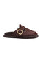 Women's Suede Orthopedic Sole Adjustable Buckle Daily Comfortable Stylish Thick Sole Troc Sabo Slippers - 5