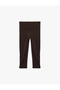 Elastic Waist Drawstring Cotton Ribbed Below-Knee Leggings - 3