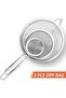3 Pcs Super Wire Extra Fine Mesh Strainer with Handle, Small Medium Large Size Sifter Metal Str - 7
