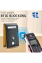 محفظة رجالية نحيفة مزودة بتقنية حجب RFID، محفظة ثنائية الطي للرجال، تصميم بسيط من الجلد الطبيعي وألياف الكربون - 6