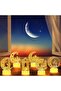 أضواء رمضان، مجموعة من 9 فوانيس رمضانية للديكور المنزلي، شموع LED لعيد مبارك - 4