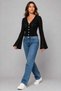 Women's V-Neck Openwork Knitwear Cardigan - Spanish Sleeve Crop Knit Jacket - 6