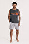 Men's Regular Cut 100% Cotton Crew Neck Sleeveless Elastic Pocket Pajama Set Anti-Sweat - 5