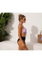 Premium Purple Striped Gathering High Waist Bikini Set with Detachable Front Bow Detail 2026 - 3