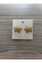 Yellow Colored Edges Gold Star Model Bijouterie Earrings - 2