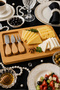 Bamboo Cheese Presentation Board 4-Piece Set with Knife Set Natural Bamboo Charcuterie, Fruit, and Breakfast Serving Board - 2