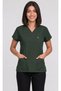 Women's V-Neck Bat Sleeve Bitter Green, Mustard, Brick, Pomegranate Flower, Powder Lycra Belinda Scrubs Single Top