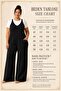 Women's Plus Size V-Neck Pocketed Back-Tie Inner White T-Shirt 2-Pack Aerobin Wide-Leg Jumpsuit Set (Not Stretchy) - 3