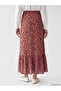 Lcw Grace Red Patterned Layered Skirt with Elastic Waist - 4