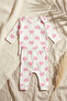 Luvie 100% Cotton Pink Heart Patterned 2-Piece Baby Set - Soft Textured Long Sleeve Bodysuit and Pants - 7