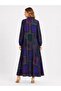 Women's Plus Size Shirt Collar Buttoned Oversize Loose Cut Summer Cotton Viscose Long Dress - 4