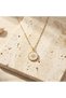 Steel Necklace with Sun Figure |   Round Charm Detailed Stainless Steel Necklace