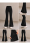 Girls' Spanish-Cut Black Leggings – Elastic Fabric Comfortable Fit Casual and Sports Leggings - 6
