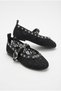 027-229 Tulle Stone Buckle Detailed Soft Comfortable Women's Ballerinas