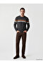 Esvab • Modern & Distinctive Zero Roba Collar Striped Men's Knitwear Sweater - 2