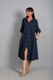 Women's Italian Cotton Pocket Embossed Floral Embroidery Oversize Long Dress - 3