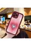 غطاء سيليكون متوافق مع iPhone 16 Pro بنمط شبكة العنكبوت وقلب متدرج باللون الوردي - 2