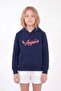 Girl's Printed Kangaroo Pocket Long Sleeve Hooded Sweatshirt - 5