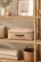 Jute Storage Box m Size 48 X 30 X 18 cm with Lid |   Cloth Closet Organizer