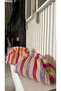 Handmade Wicker Clutch Handbag 36X19Cm) Pink Lila