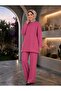 Women's Islamic Clothing Modal Fabric Self-Line Detailed Crew Neck Top and Bottom Set - 2