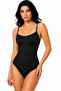 Women's Elegant Textured Adjustable Thin Strap Shapewear Bodysuit with Corset - 2
