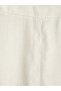 Lcwaikiki Curve Beige Plus Size Flared Skirt with Zipper at Waist in Linen Blend - 5