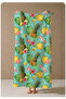 Mint Green Pineapple Flower and Tropical Leaf Patterned 70X150 Beach Towel - Digital Printed Fade-Resistant Bath Towel - 4